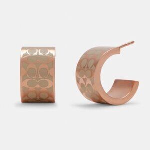 Signature Coach Rose Gold Huggie Earrings